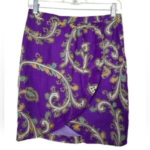 Madewell Broadway & Broome Martha Tulip Brilliant Thistle Paisley Silk Skirt 6